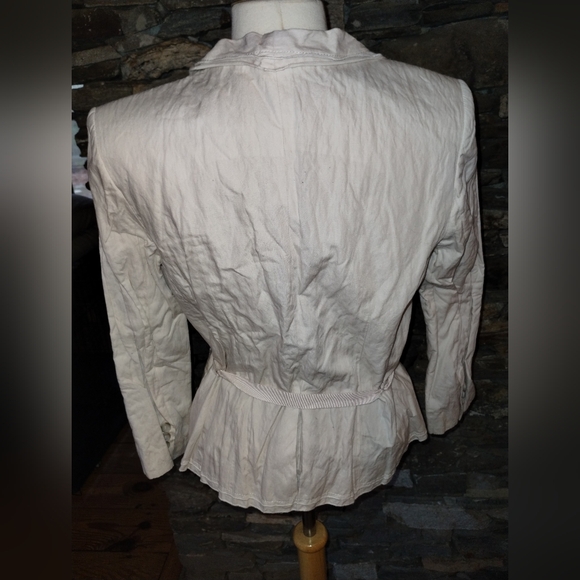 Loft NWT Elegant Cream Women's Belted Jacket 92% Cotton - Picture 3 of 8